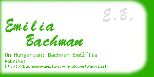 emilia bachman business card